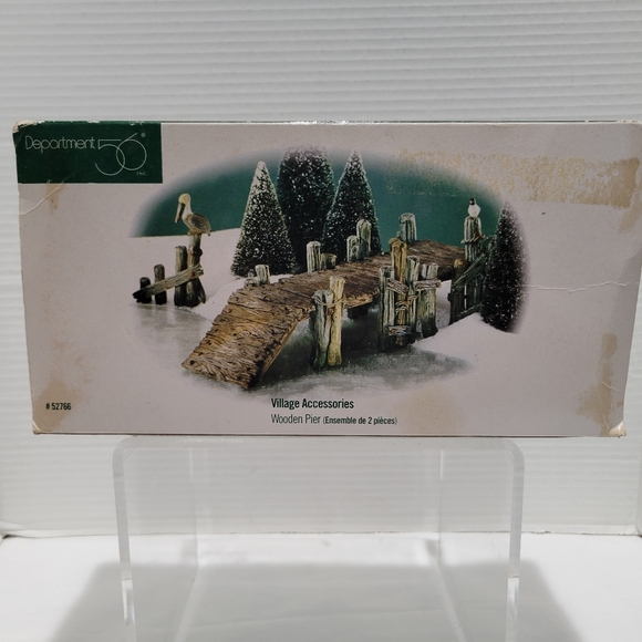 Vintage Dept 56 Village Accessories Wooden Pier #52766 Original Box - Picture 1 of 16